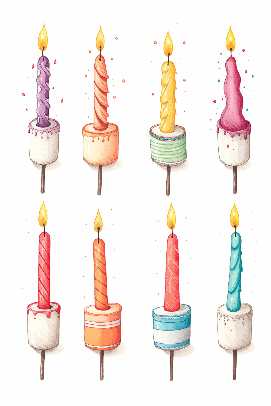 Cute hand drawn birthday candles