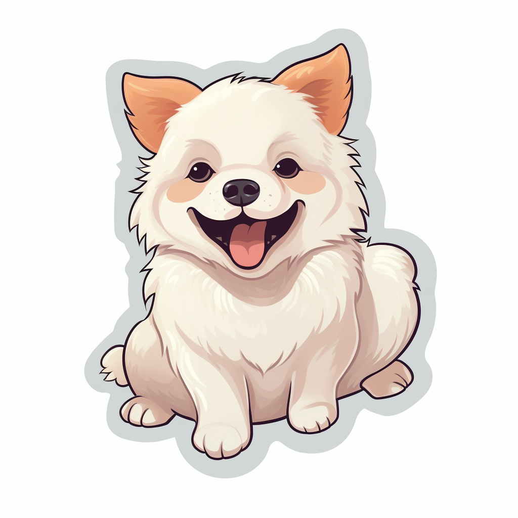 Hand-drawn cute happy dog sticker