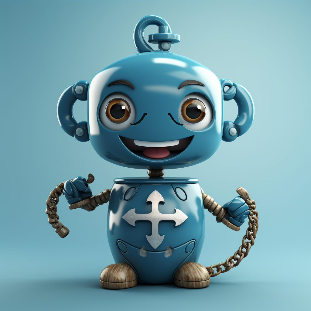 Cute robot holding anchor