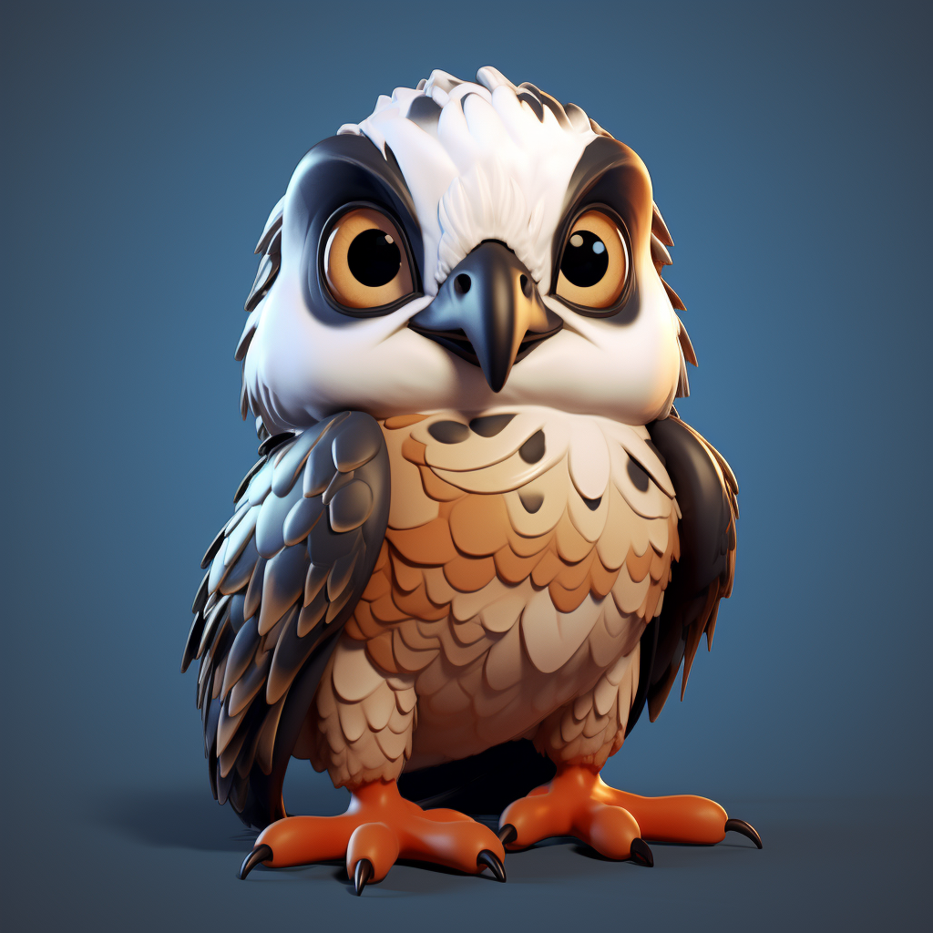 Adorable falcon hatchling cartoon