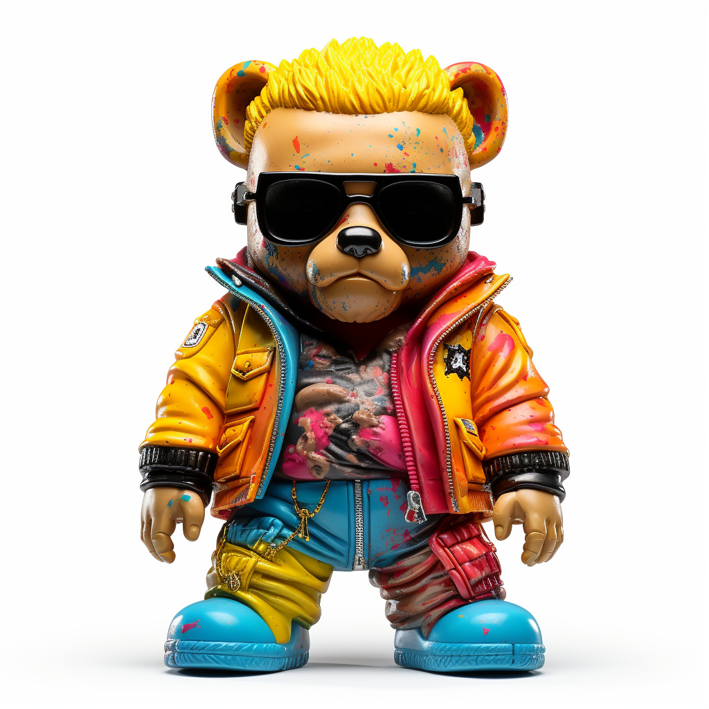 Cute hip hop teddy bear with sunglasses