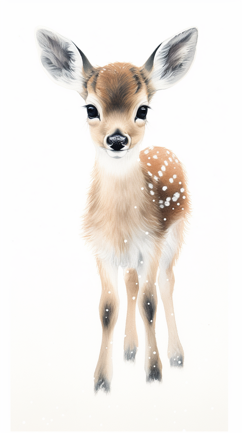 Cute holiday animal poster featuring a reindeer