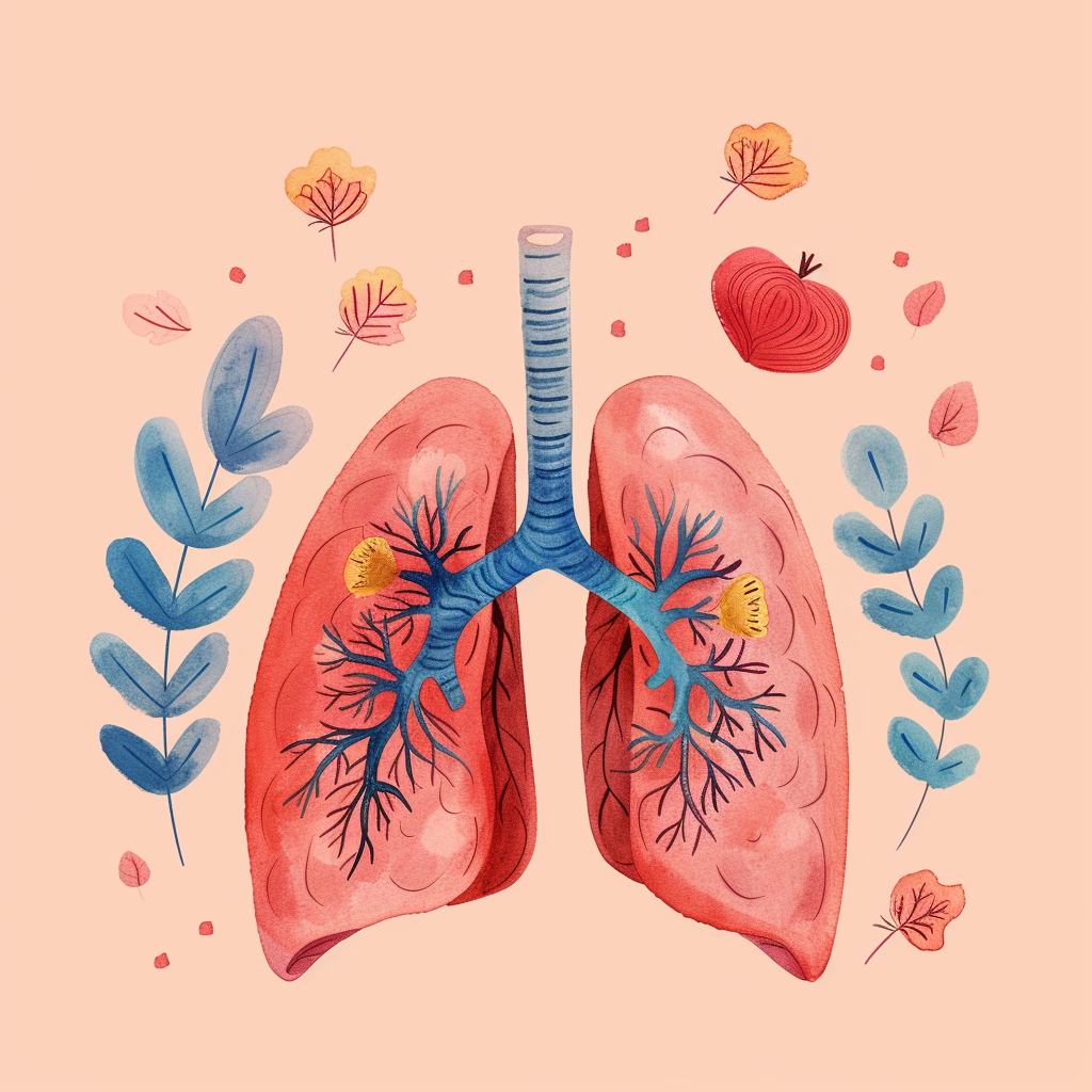 Cute human lungs character illustration