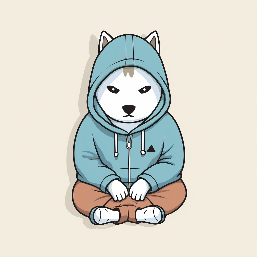 Adorable husky in a hoodie