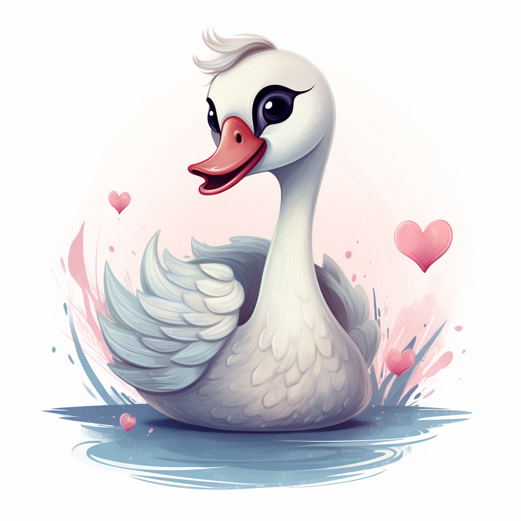 Cute illustration of a swan