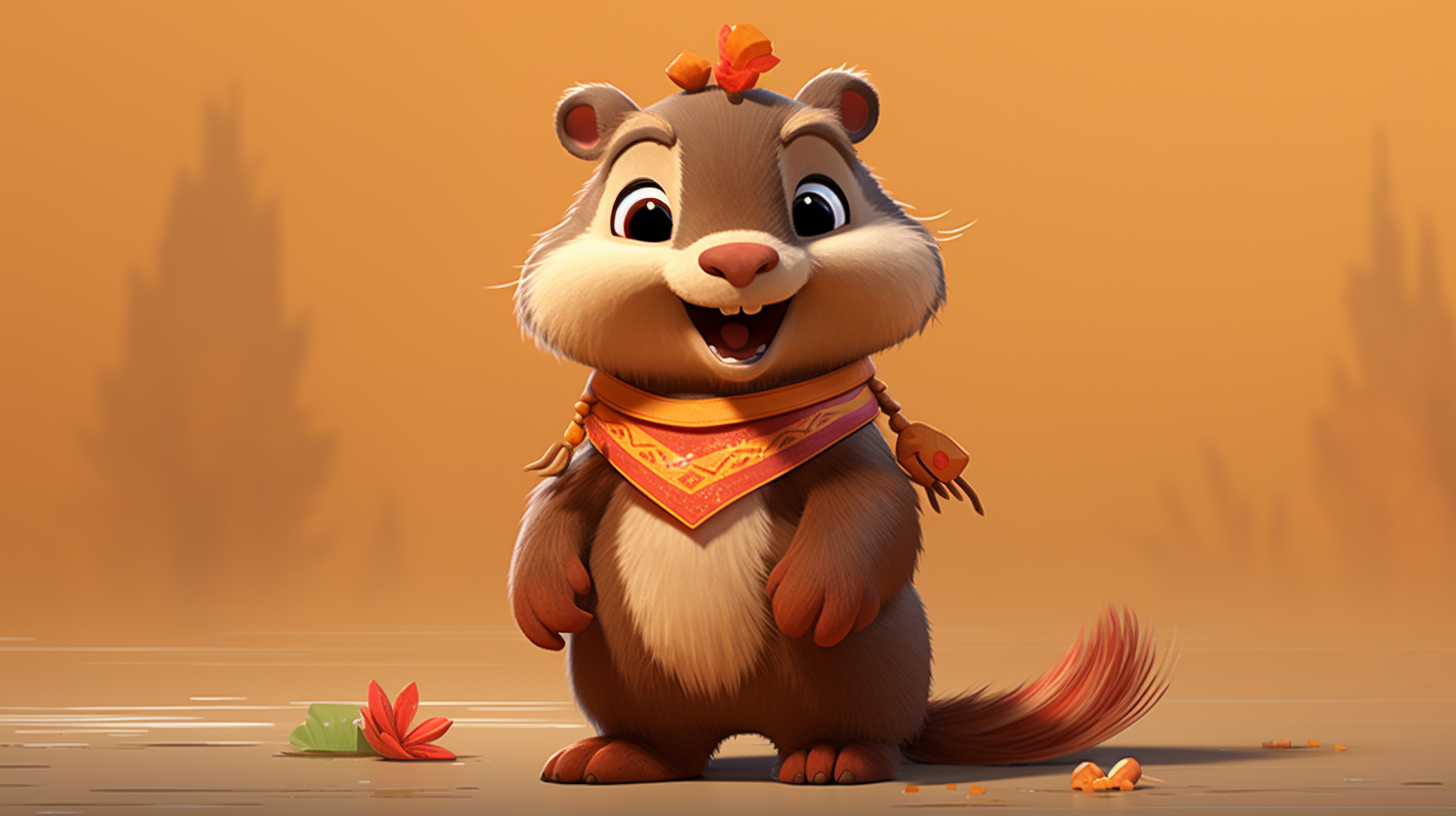 Adorable Indian Beaver in Traditional Attire