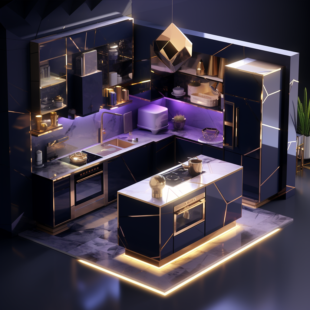 Isometric kitchen with luxury features