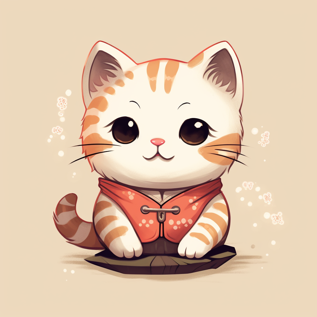 Adorable Japanese cat cartoon