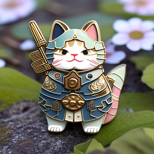 Cute cat wearing gusoku armour