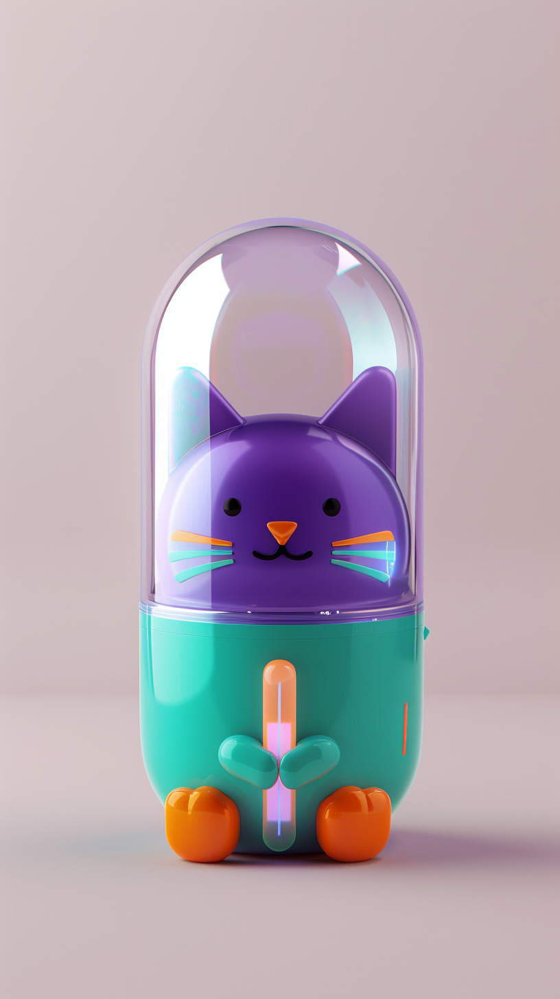 Cute K-Pop Cat Lightstick in Purple