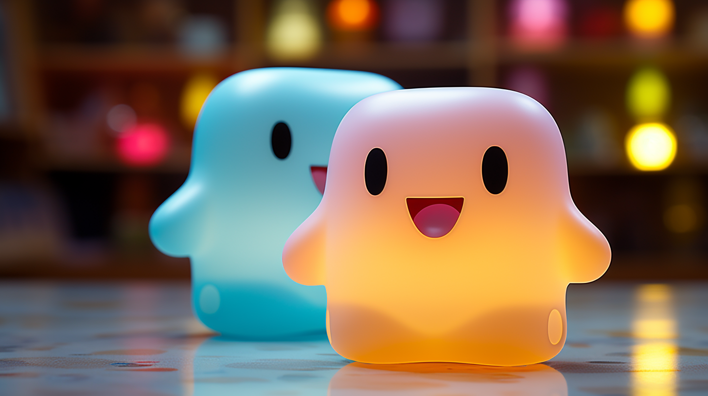 Vibrant happy ghost vinyl toy