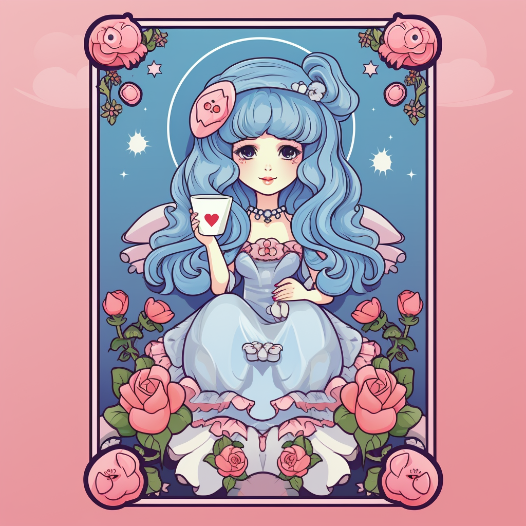 Adorable Kawaii Tarot Card Illustration