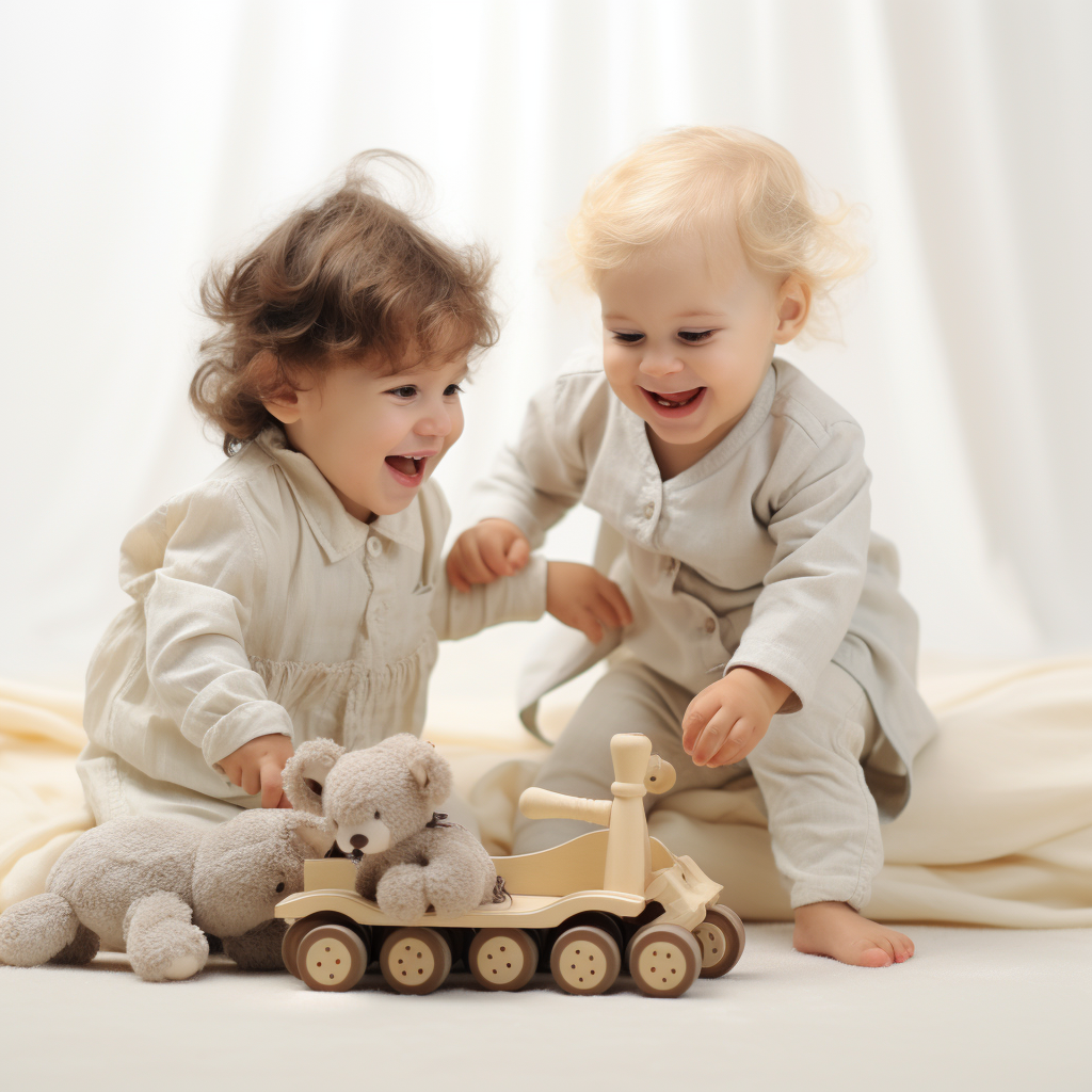 Group of happy children playing together