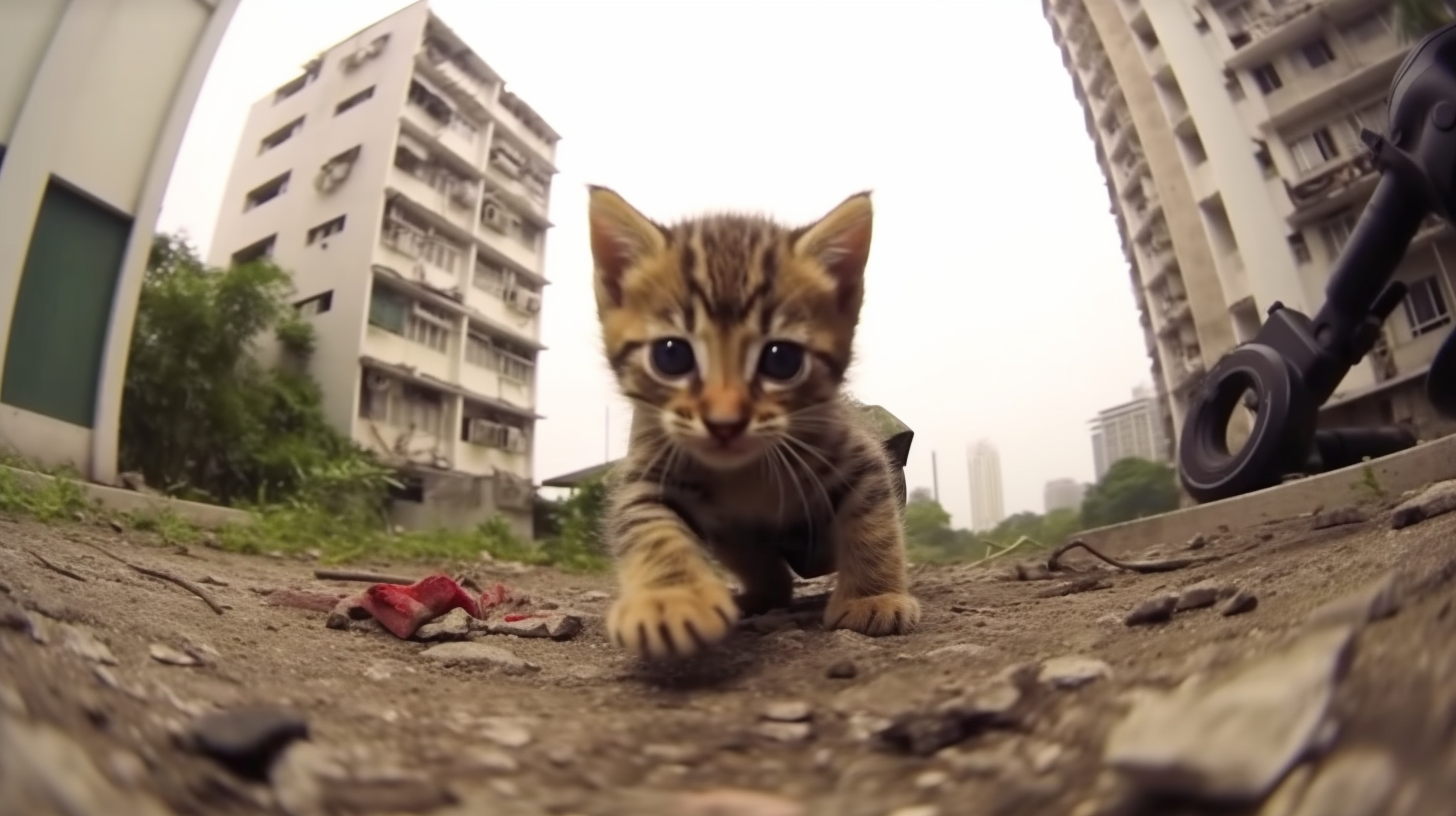 Soldiers rescuing adorable kitten in Singapore