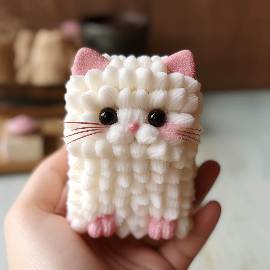 Cute kitty made from marshmallow