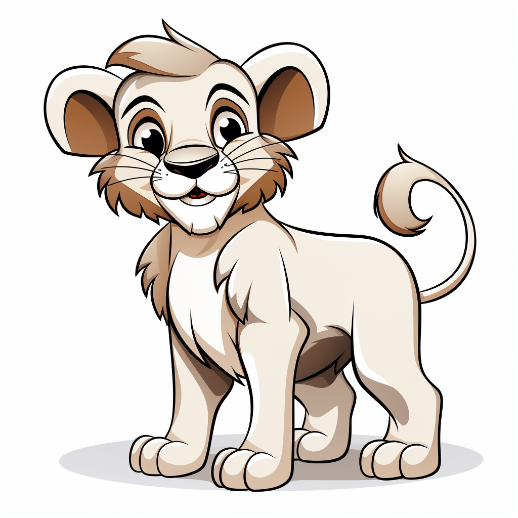 Cute lion with pen drawings