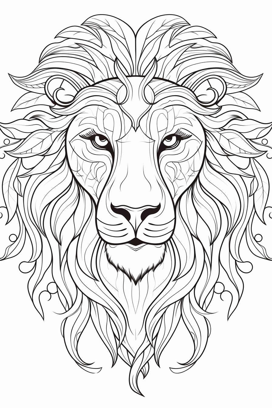 Cute lion sideways on white background