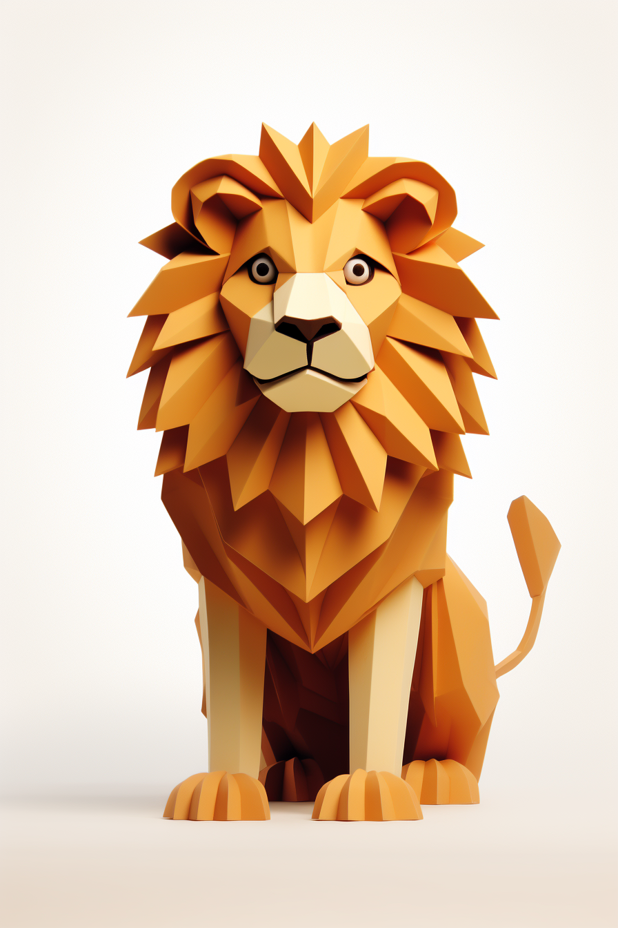 Cute lion in line style