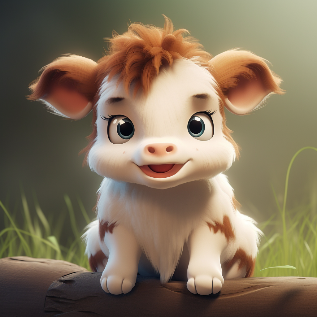 Cute cow character with a friendly smile