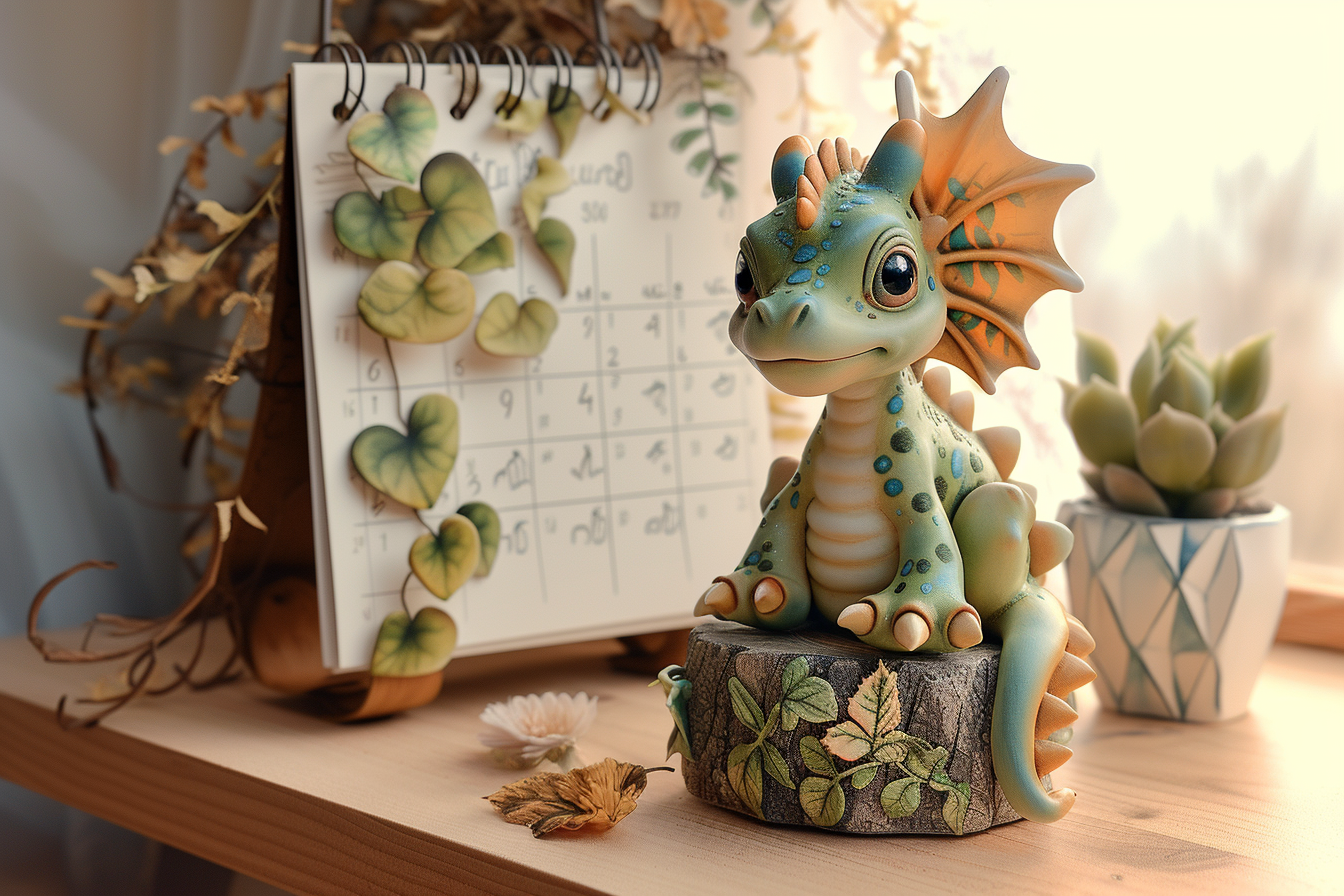 cute dragon calendar February