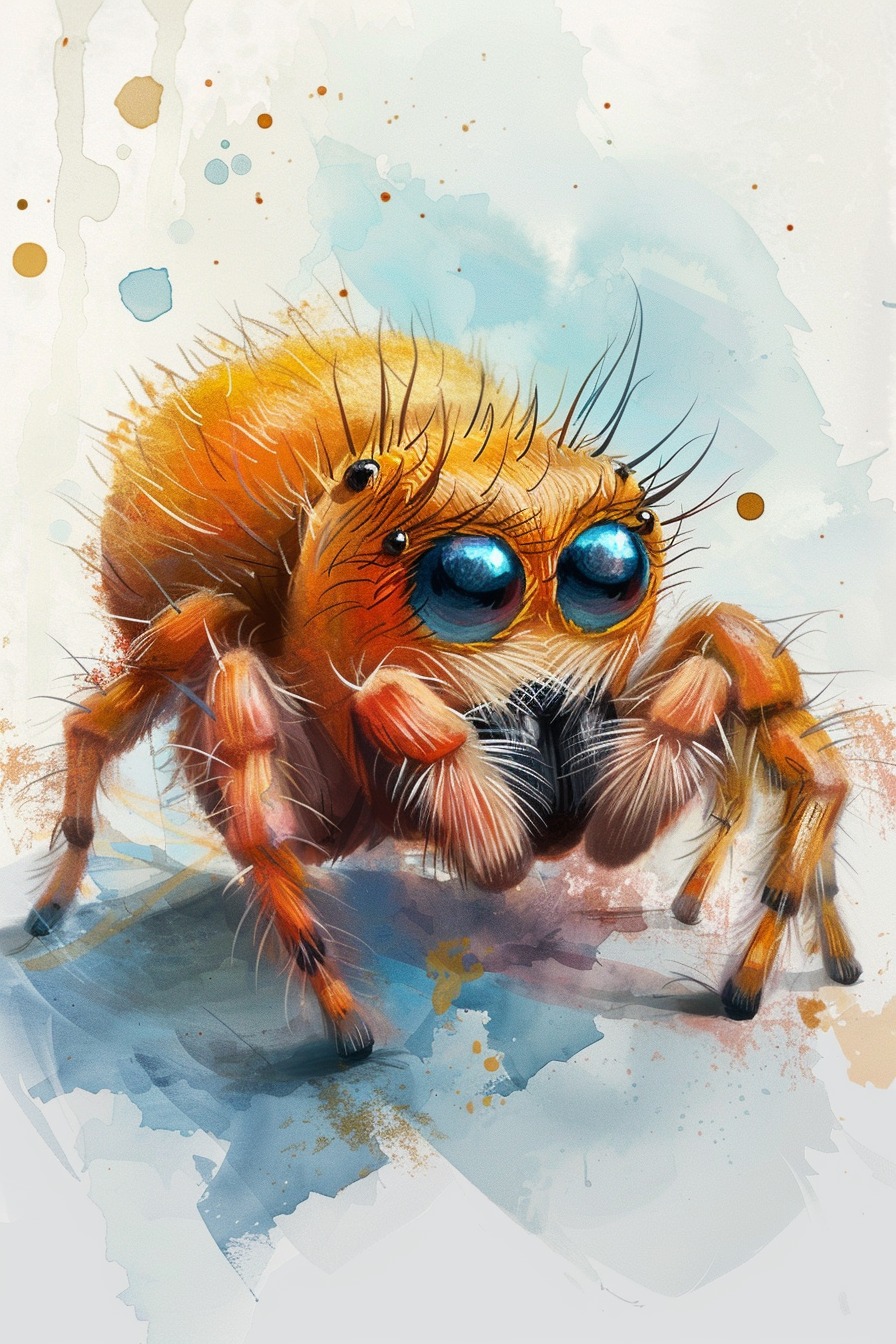 Cute little spider watercolor design