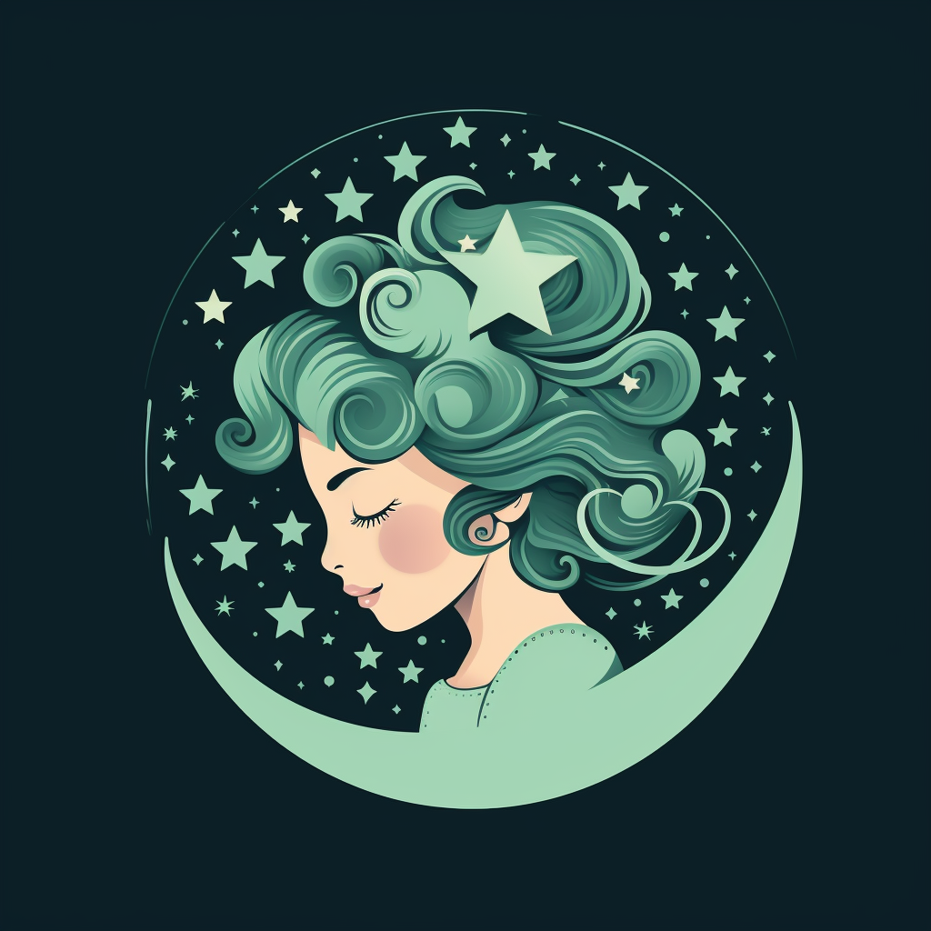 Cute logo with night, baby, stars, moon