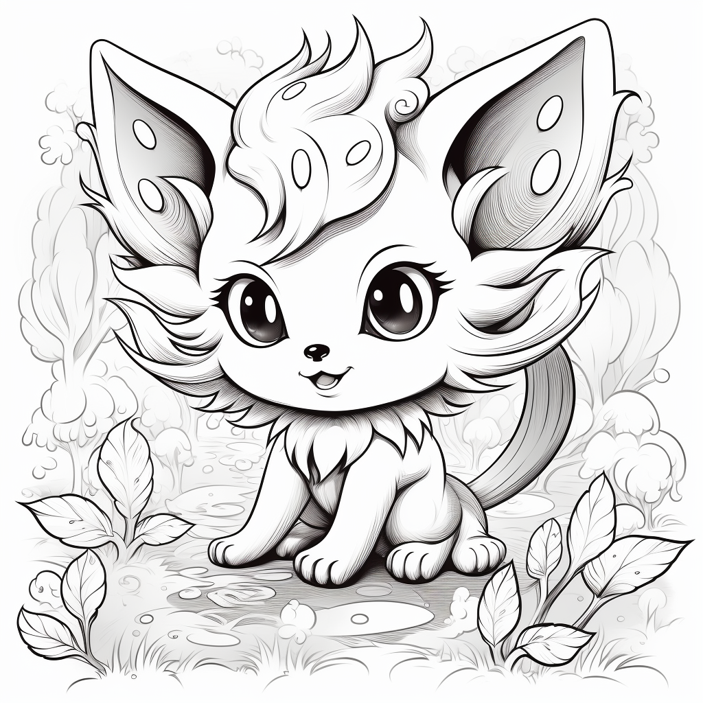 Cute magical pokemon coloring page