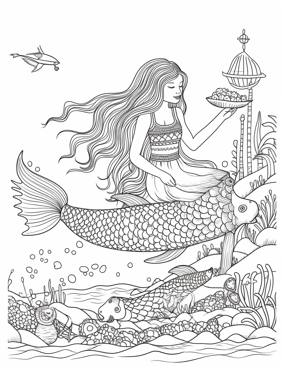 Mermaid with Wings on a Rock