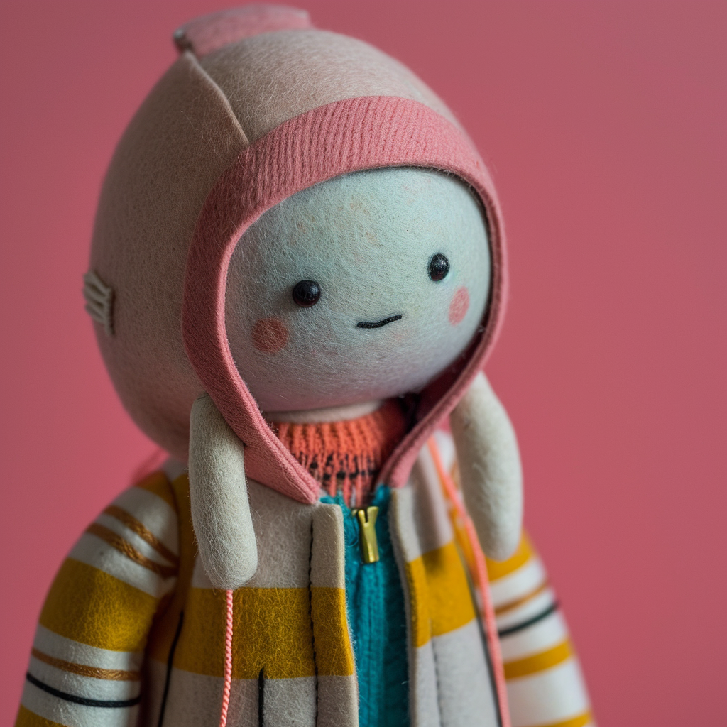 Cute felt and wool toy character