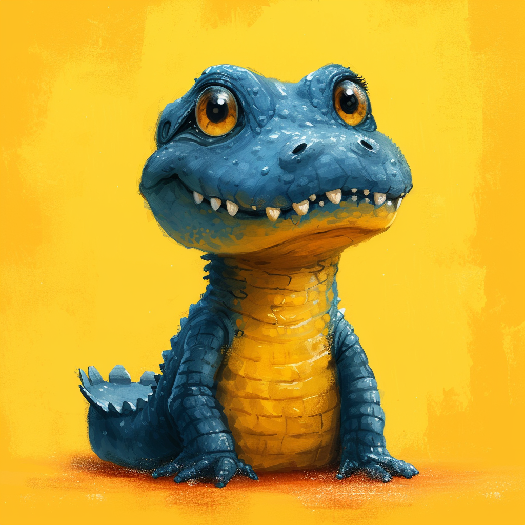 Cute modern vulnerable crocodile sketch