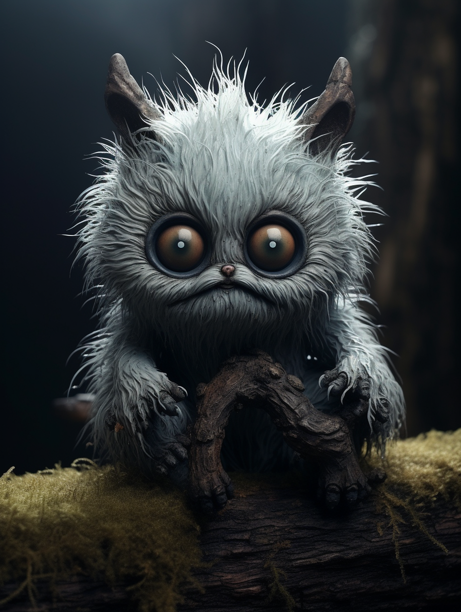 Adorable creepy little monster illustration