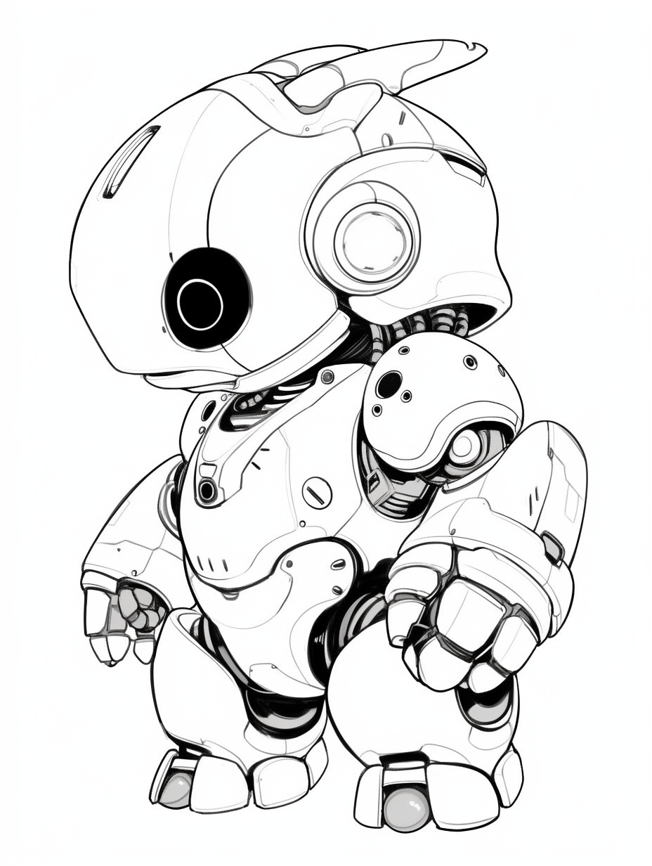 Manga cute old robot ghibli style