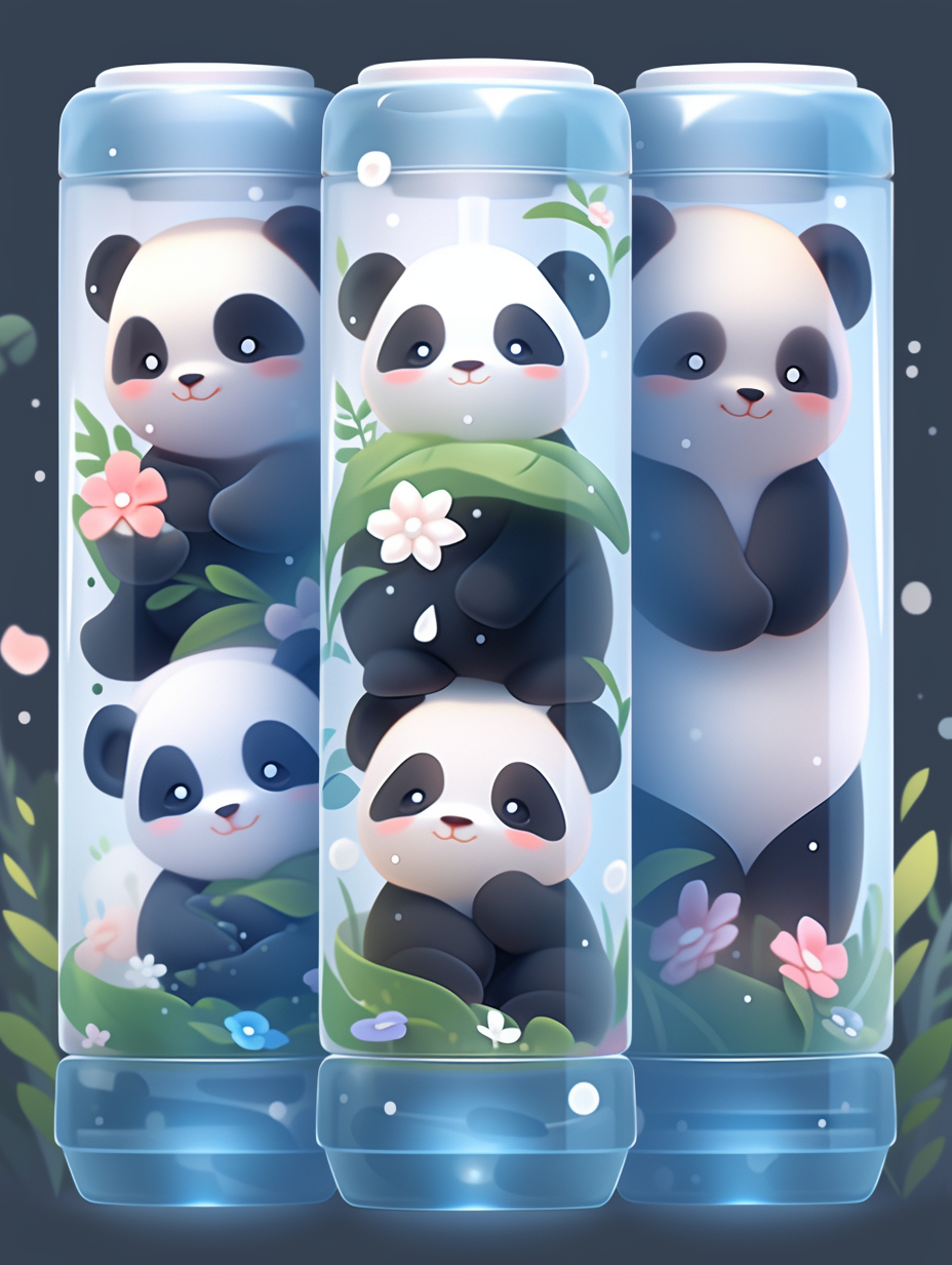 Cute panda in 3D animation