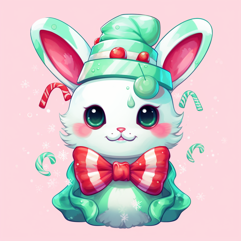 Cute pastel snowman in Lisa Frank style