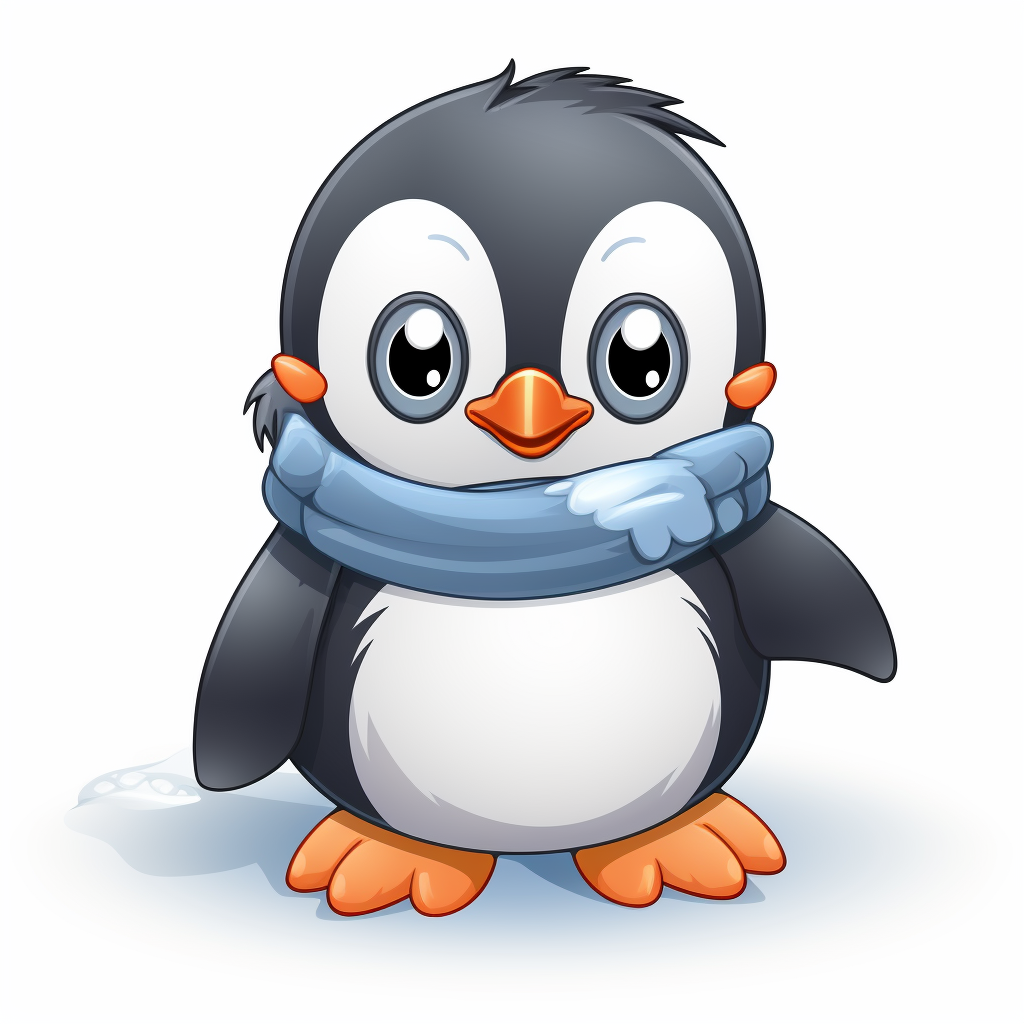 Cute penguin clipart illustration