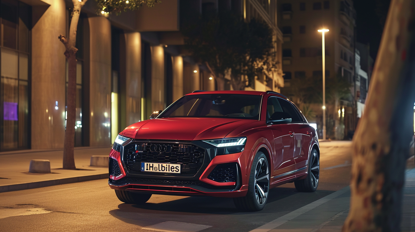 Audi Q8 at Night with Cute Design