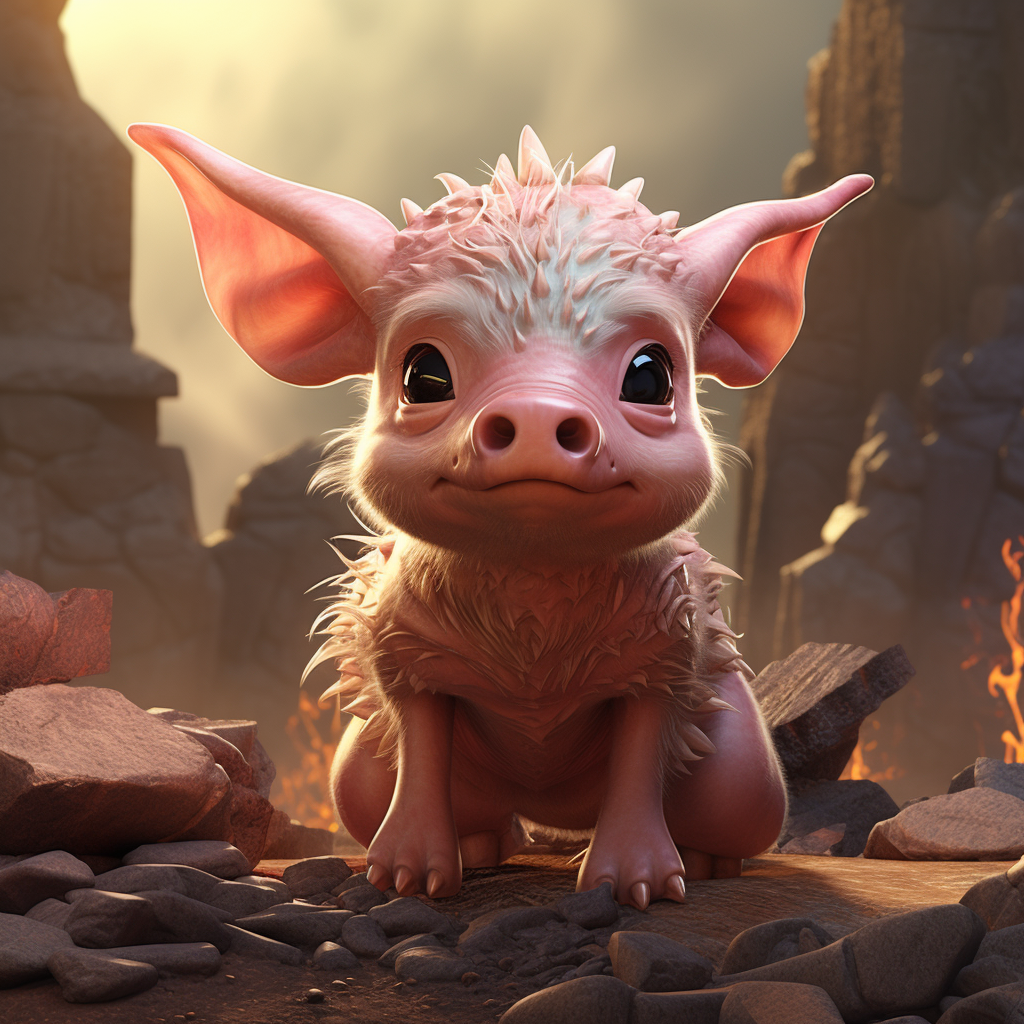 Cute Pig Fierce Dragon