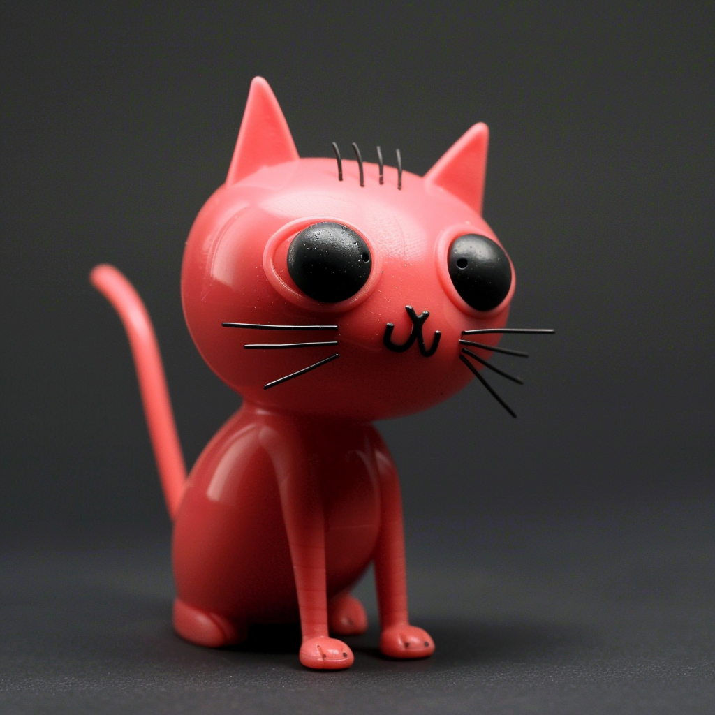 Cute plastic toy cat Allie Brosh