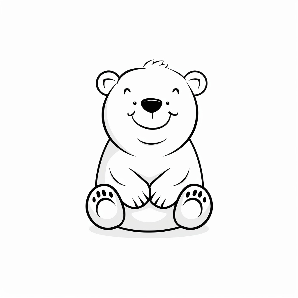 Cute polar bear logo graphic