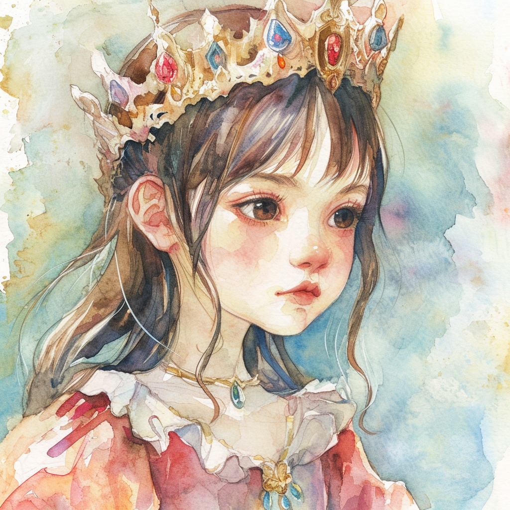 Detailed watercolor princess illustration by Chihiro Iwasaki