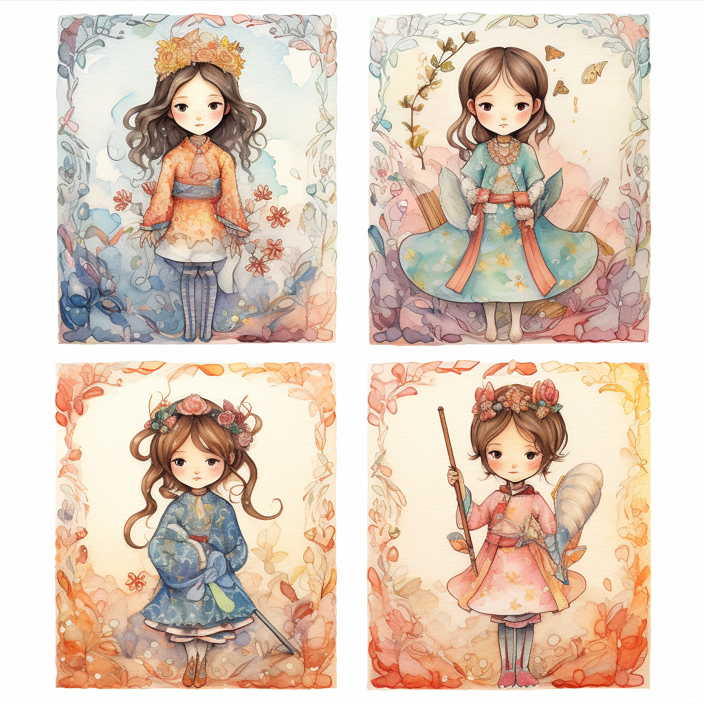 Beautiful Watercolor Princess Illustration