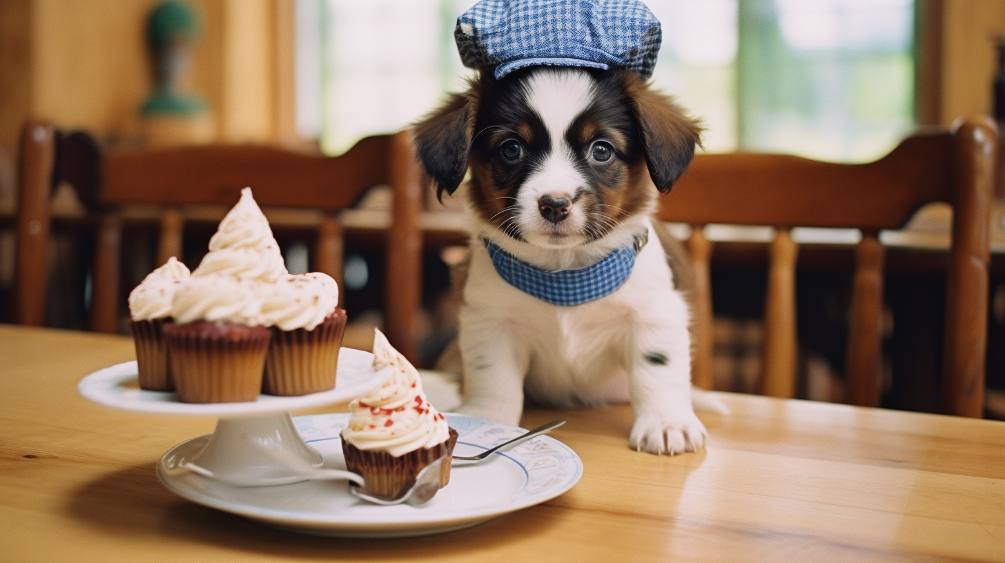 Cute puppy in traditional Bavarian hat