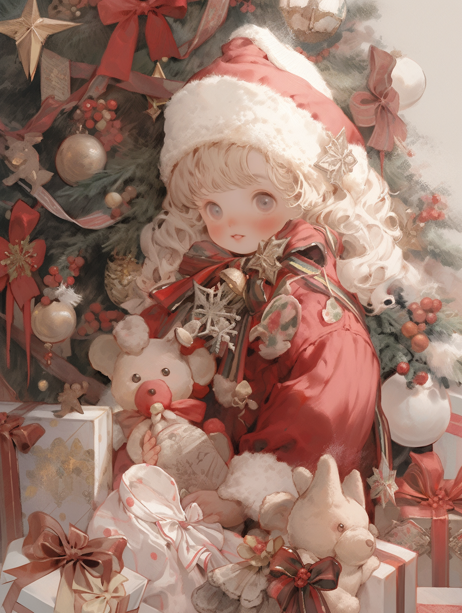 Cute Q Edition Christmas Painting