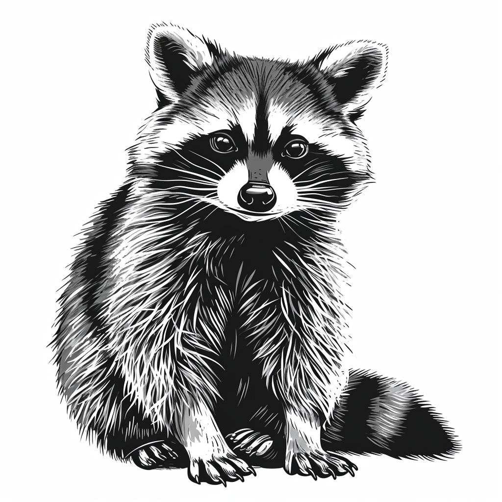 Cute racoon mascot drawing