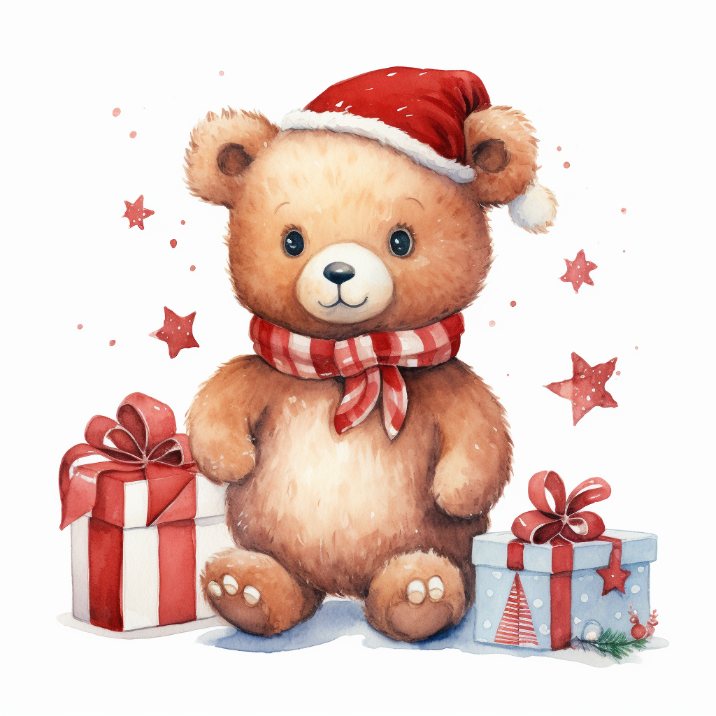 Adorable Christmas Watercolor Raindear Clipart