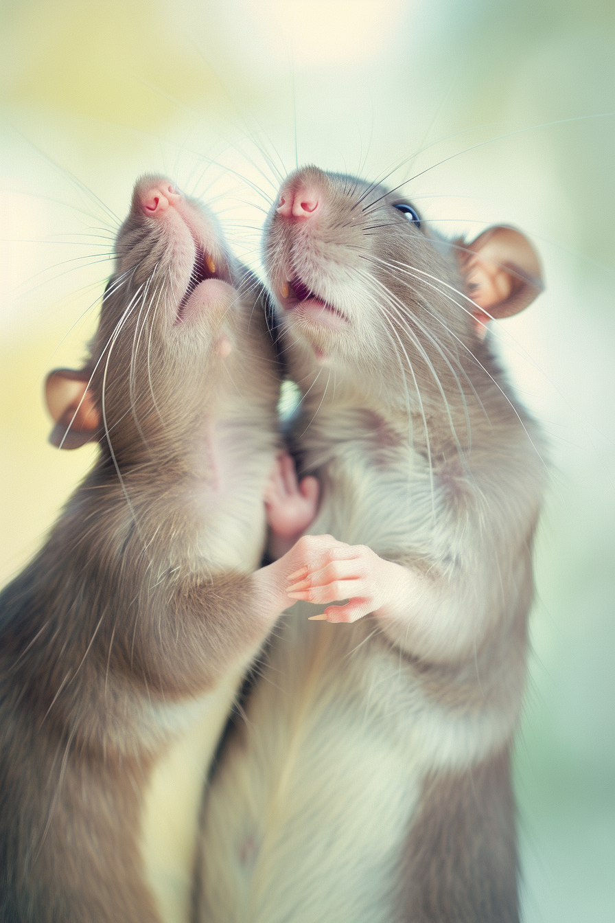 Cute rats taking picture on Valentine's Day