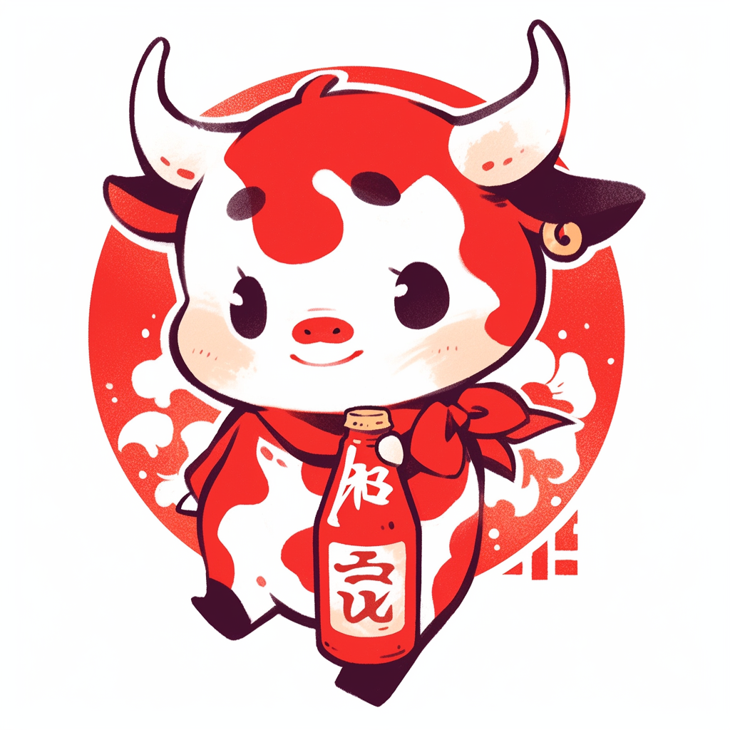 The adorable red bull mascot for a spicy hotpot brand