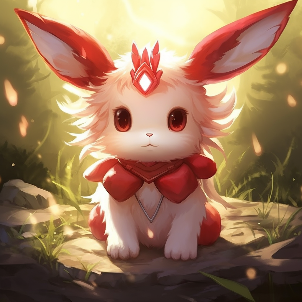 Cute bunny Digimon with halo