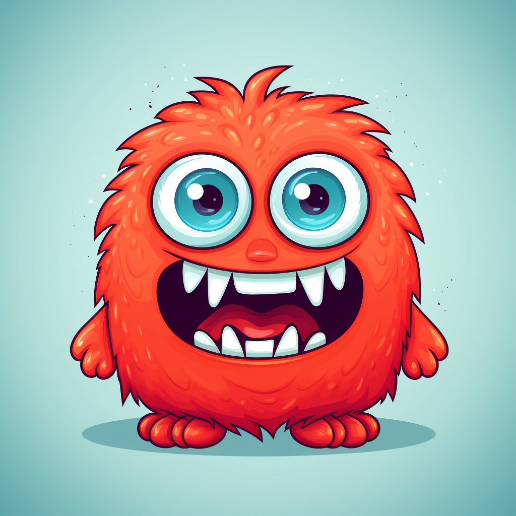 Cute red monster illustration