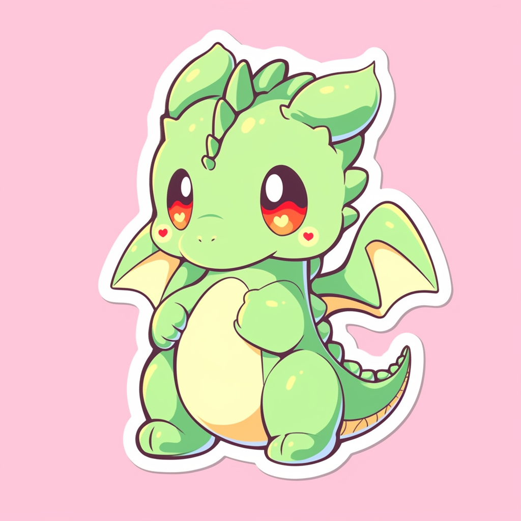 Cute retro dragon niji sticker